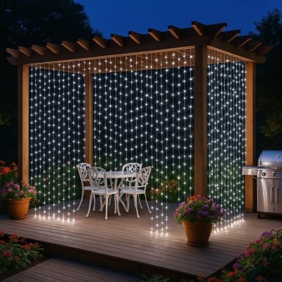 Voltronic 59571 Vánoční osvětlení světelný závěs 3x3 m studená bílá 300 LED – Zboží Dáma
