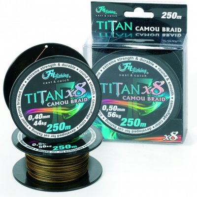 Filfishing sumcová šňůra titan camou braid 250 m 0,70 mm 84 kg