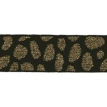 Pruženka černá, zlatý zvířecí vzor, 25mm – Zboží Dáma