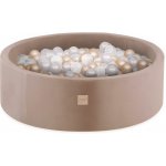 Misioo Suchý bazén pre deti zamatový 90 x 30 + 200 loptičiek zlatá – Zboží Dáma