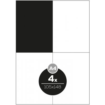 Altryal Etikety Top Stick A4 4 etikety bílé 454550 105 x 148 mm 100 ks – Sleviste.cz