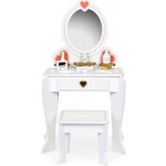 Dětský dřevěný toaletní stolek velký se zrcadlem pro dívku – Zboží Dáma