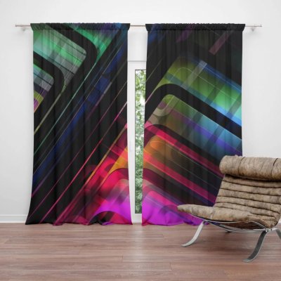 Závěsy Černé pruhy: 2 ks - 140x250 cm - Sablio – Hledejceny.cz
