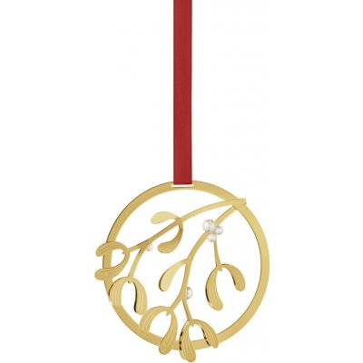 Georg Jensen Pozlacená vánoční ozdoba Mistletoe, zlatá barva, kov – Hledejceny.cz