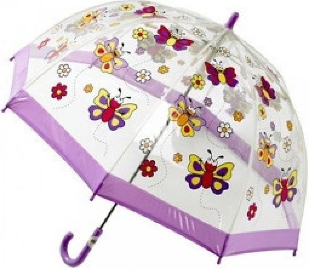 Blooming Brollies Dětský průhledný holový deštník Buggz Kids Stuff  Butterfly BUBY | Srovnanicen.cz