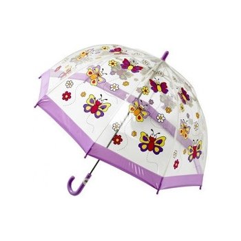 Blooming Brollies Dětský průhledný holový deštník Buggz Kids Stuff Butterfly BUBY