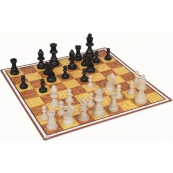 Detoa šachy a mlýny hraje junior karton hnědobílý 59 dílků Detoa