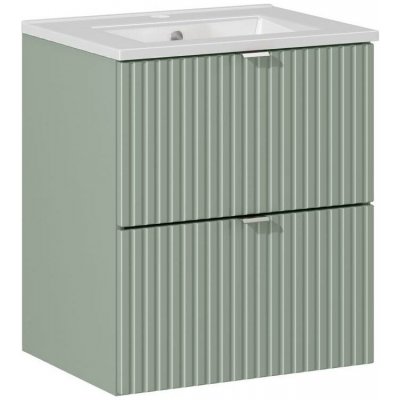 Comad Koupelnová skříňka s keramickým umyvadlem Line Reed Green 50 cm - zelená – Sleviste.cz