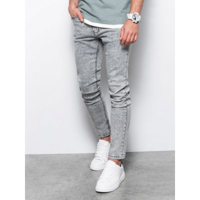 Ombre Clothing pánské džíny Skinny Fit Thinrin šedá P1062