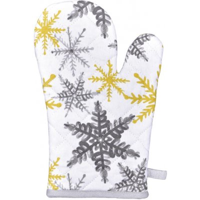 Forbyt Vánoční kuchyňská chňapka Šedé a žluté vločky 1261 1 ks 18 x 28 cm – Zboží Dáma