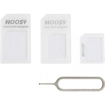 Adaptér Noosy pre nano a micro sim karty 3 v 1 bílý – Zbozi.Blesk.cz
