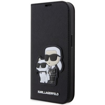 Pouzdro Karl Lagerfeld PU Saffiano Karl and Choupette NFT Book iPhone 14 Pro Max černé