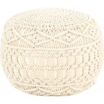 Petromila Ručně vyrobený sedací puf macramé 45 x 30 cm bavlna – Zboží Dáma