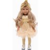 Výbavička pro panenky Paola Reina Šaty a turban pro panenku a Minikane 32 cm By Loli - Tutu gold Glitter
