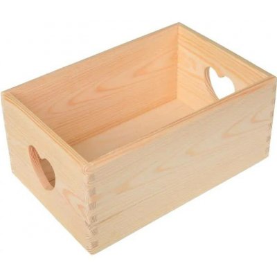 Fenwit Fenwit Dřevěná krabička s úchyty ve tvaru srdíčka 30 x 20 cm – Sleviste.cz