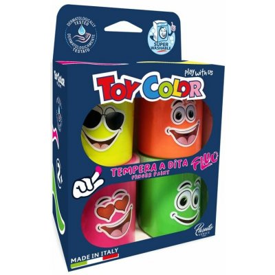 Toy Color sada prstových barev 4 x 80 ml fluo odstíny – Zboží Mobilmania