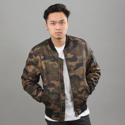 Urban Classics Camo Basic Bomber jacket wood camo – Zboží Mobilmania