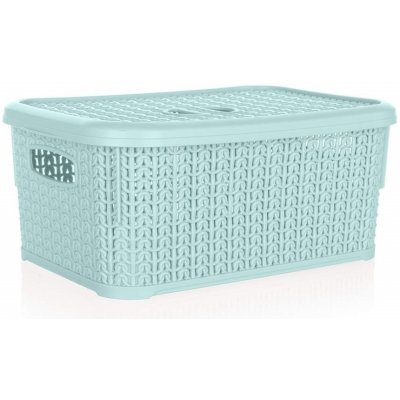 Brilanz Košík ratanový s víkem 6 l, 28,5 x 20 x 12,5 cm mint – Zboží Dáma