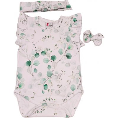 Body Eukalypt dívčí Baby project květované s krátkým rukávem