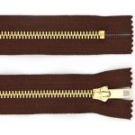 Kovový zip nedělitelný 12 cm, Ø 6 mm tmavě hnědý – Zboží Mobilmania