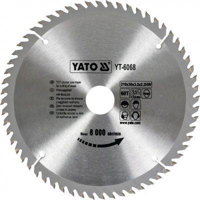 Yato pilový kotouč 210x30mm 60 zubů na dřevo YT-6068 – Zboží Mobilmania