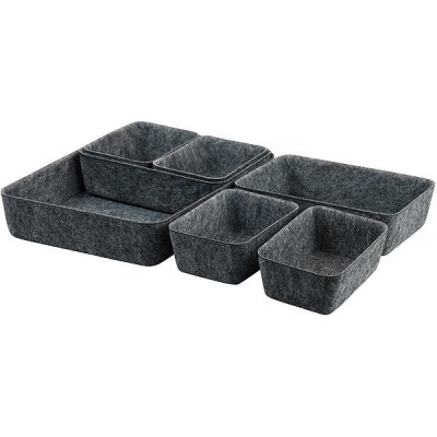 KESPER Sada organizérů do zásuvky, umělá plsť šedá – Zboží Dáma