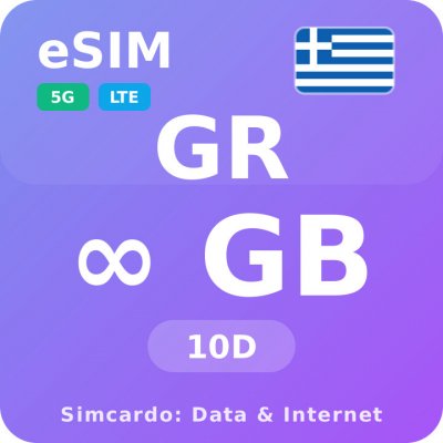 Řecko Neomezený Mobilní Internet - eSIM 10 dní datová SIM karta (esims_ULP_10D_GR_V2) – Zbozi.Blesk.cz