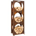 Blumfeldt Trio Circulo stojan na dřevo 55 x 160 x 30 cm 3 mm ocel regál rezavý vzhled – Zboží Dáma