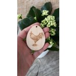 Velikonoční Vajíčko dřevěné Kohoutek gravírovaný 6 x 5 cm – Hledejceny.cz