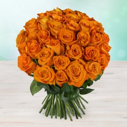 Rozvoz květin: Kytice 50 oranžových čerstvých růží - Rakovník