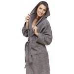 Interkontakt dámský župan s kapucí 02 Dark Grey – Sleviste.cz