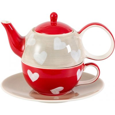 ChaCult Corazon keramická čajová souprava 0,2 l/0,4 l tea for one motiv srdce – Zboží Mobilmania
