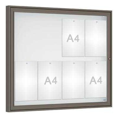 PROCITY Venkovní vitrína Classique, 8 x A4, sklo, šedá PRO | Zboží Auto