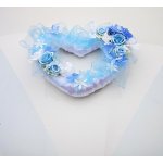 Srdce na auto duté 37 cm - bílo-modré – Zboží Dáma