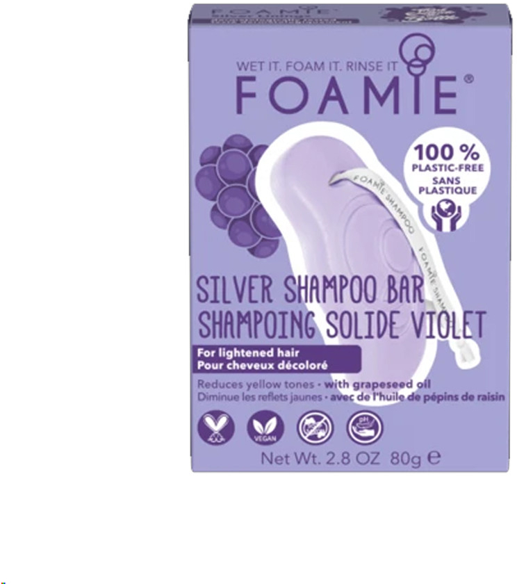 Foamie Tuhý šampon pro blond a odbarvené vlasy Silver Linings Bar 80 g