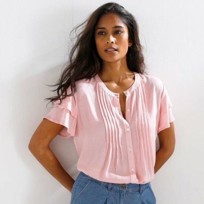 Halenka se sámky a krátkými rukávy růžová – Zbozi.Blesk.cz