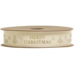 Chic Antique Vánoční stuha Merry Christmas/Cream 5 m, krémová barva, textil – Zboží Dáma