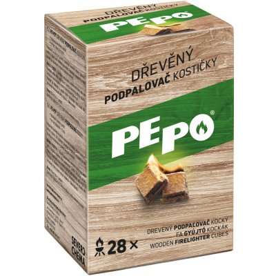 PE-PO dřevěný podpalovač kostičky 28 ks – Sleviste.cz
