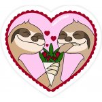WeedShop Samolepka zamilovaní lenochodi Valentýn – Zboží Dáma