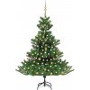 Vánoční stromek vidaXL Umělý vánoční stromek normandská jedle LED a koule zelený 180cm