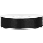 Stuha saténová ČERNÁ, 12 mm x 25 m – Zboží Dáma