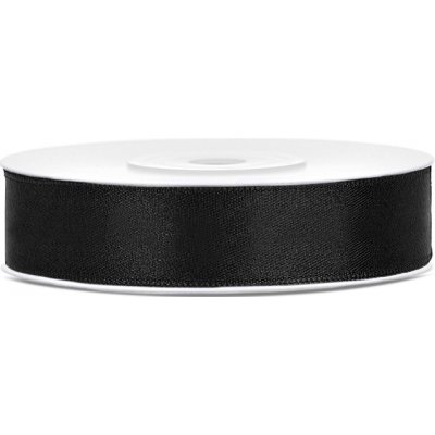 Stuha saténová ČERNÁ, 12 mm x 25 m – Zboží Dáma