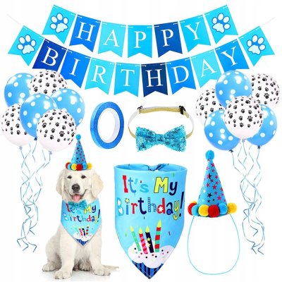 Pro psa Mawe Psí narozeninová oslava čepice balónky motýlek griland šátek