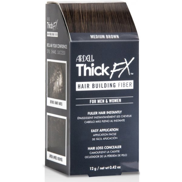 Barva na vlasy Ardell Hair Building Fiber Medium Brown Profi pudr pro zakrytí šedi a barvení vlasů středně hnědý 12 g