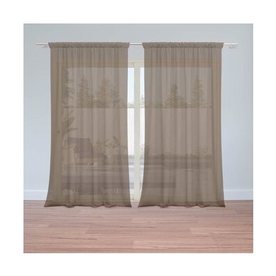 Sablio Záclony Čokoládově hnědá: 2ks 150x250cm – Hledejceny.cz