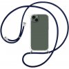 Pouzdro a kryt na mobilní telefon Apple Pouzdro SES Průhledné silikonové ochranné se šňůrkou na krk Apple iPhone 13 Pro - tmavě modré