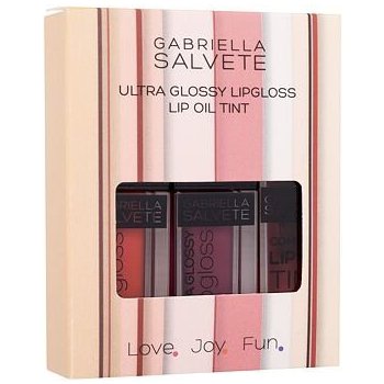 Gabriella Salvete Ultra Glossy Lipgloss & Lip Oil lesk na rty Ultra Glossy Lipgloss 4 ml 05 + lesk na rty Ultra Glossy Lipgloss 4 ml 03 + olej na rty Lip Oil Tint 2,7 ml 03 dárková sada