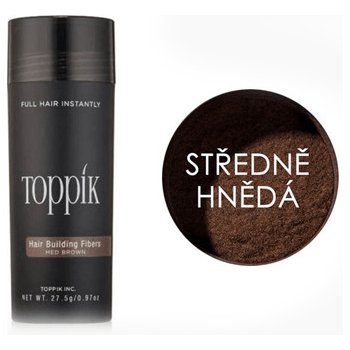 Toppik Hair Building Fibers Středně Zahušťovací vlákna na vlasy a vousy Hnědá 27 g