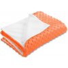 Dětská deka Biante Dětská oboustranná deka Minky puntíky Polar Oranžová