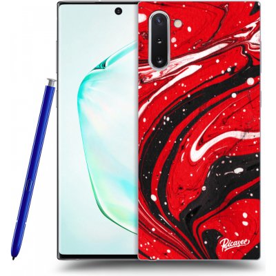 Pouzdro Picasee silikonové Samsung Galaxy Note 10 N970F - Red black čiré – Sleviste.cz